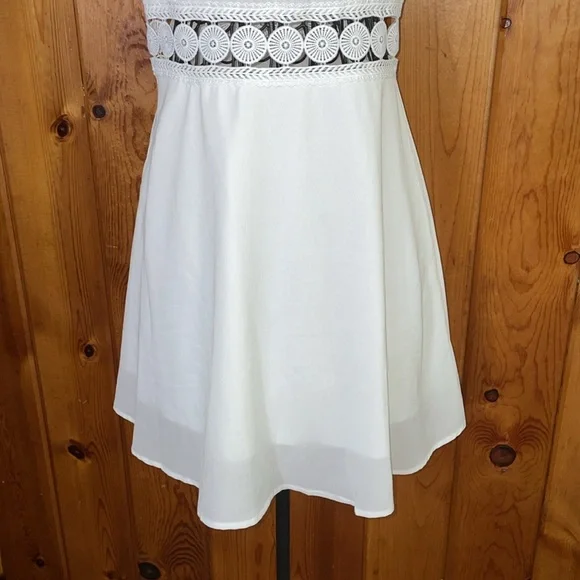 SHEIN white dress mini dress western wedding bridal dress size medium light - Picture 4 of 8